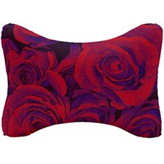 Roses Red Purple Flowers Pretty Seat Head Rest Cushion by Pakrebo