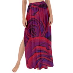 Roses Red Purple Flowers Pretty Maxi Chiffon Tie-up Sarong by Pakrebo