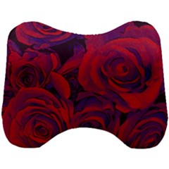 Roses Red Purple Flowers Pretty Head Support Cushion by Pakrebo