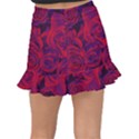 Roses Red Purple Flowers Pretty Fishtail Mini Chiffon Skirt View2