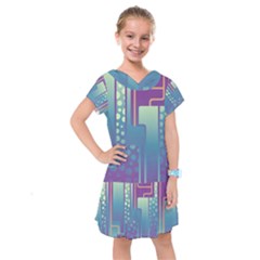 Non Seamless Pattern Background Kids  Drop Waist Dress by Pakrebo