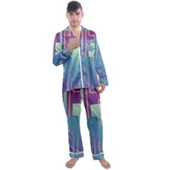 Non Seamless Pattern Background Men s Satin Pajamas Long Pants Set