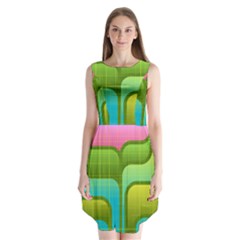 Background Color Texture Bright Sleeveless Chiffon Dress   by Pakrebo