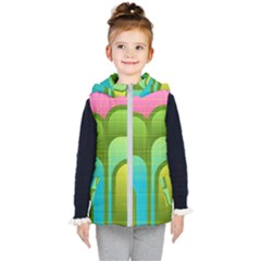 Background Color Texture Bright Kids  Hooded Puffer Vest by Pakrebo