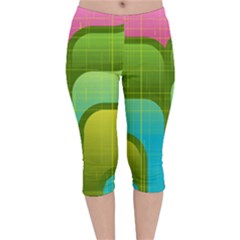 Background Color Texture Bright Velvet Capri Leggings 