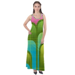 Background Color Texture Bright Sleeveless Velour Maxi Dress by Pakrebo