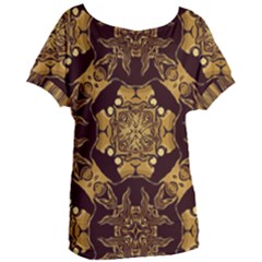 Gold Black Book Cover Ornate Women s Oversized Tee by Pakrebo