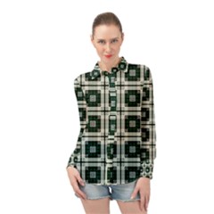 Pattern Design Texture Fashion Long Sleeve Chiffon Shirt