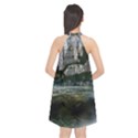 Sea Island Castle Landscape Halter Neckline Chiffon Dress  View2