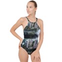 Sea Island Castle Landscape High Neck One Piece Swimsuit View1