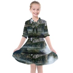 Sea Island Castle Landscape Kids  All Frills Chiffon Dress