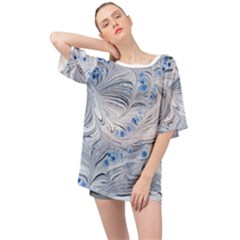 Marbled Paper Mottle Color Movement Oversized Chiffon Top