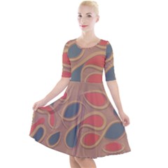 Background Abstract Non Seamless Quarter Sleeve A-line Dress by Pakrebo