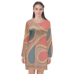 Background Abstract Non Seamless Long Sleeve Chiffon Shift Dress  by Pakrebo