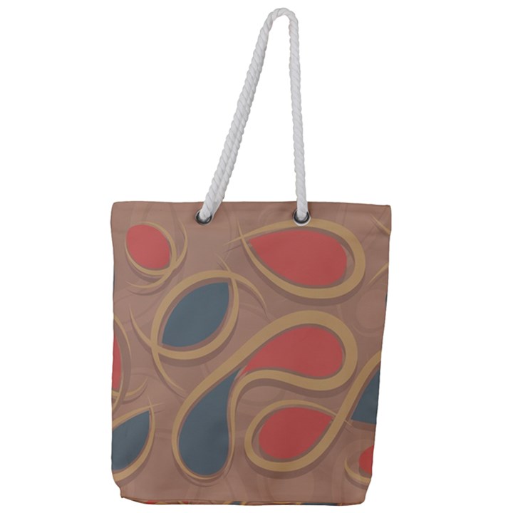 Background Abstract Non Seamless Full Print Rope Handle Tote (Large)