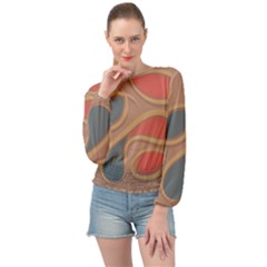 Background Abstract Non Seamless Banded Bottom Chiffon Top