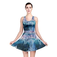 Sea Waves Ocean Water Beach Surf Reversible Skater Dress by Pakrebo