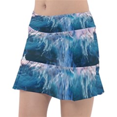 Sea Waves Ocean Water Beach Surf Tennis Skirt by Pakrebo