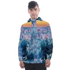 Sea Waves Ocean Water Beach Surf Men s Front Pocket Pullover Windbreaker