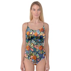 Daisies Flowers Colorful Garden Camisole Leotard  by Pakrebo