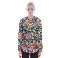 Daisies Flowers Colorful Garden Womens Long Sleeve Shirt