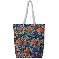 Daisies Flowers Colorful Garden Full Print Rope Handle Tote (small) by Pakrebo