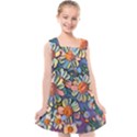 Daisies Flowers Colorful Garden Kids  Cross Back Dress View1