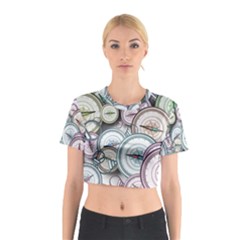 Compass Direction North South East Cotton Crop Top by Pakrebo