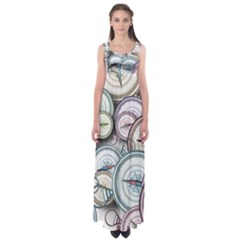 Compass Direction North South East Empire Waist Maxi Dress by Pakrebo