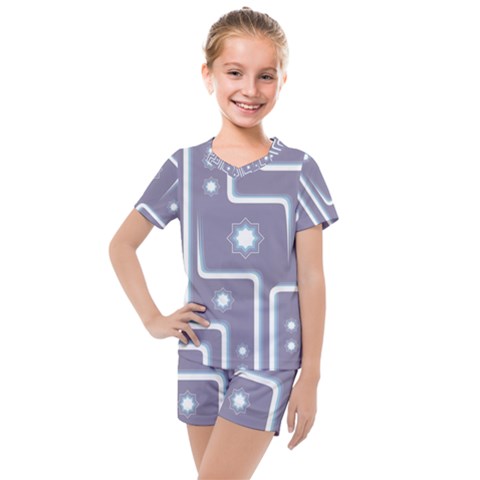 Pattern Non Seamless Background Kids  Mesh Tee And Shorts Set by Pakrebo