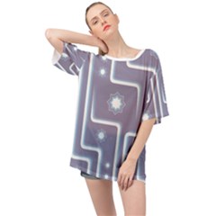 Pattern Non Seamless Background Oversized Chiffon Top