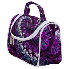 Fractal Background Swirl Art Skull Satchel Handbag