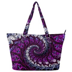 Fractal Background Swirl Art Skull Full Print Shoulder Bag by Pakrebo