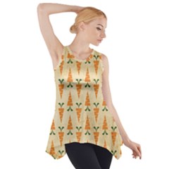 Patter Carrot Pattern Carrot Print Side Drop Tank Tunic by Pakrebo