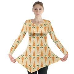 Patter Carrot Pattern Carrot Print Long Sleeve Tunic  by Pakrebo