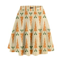 Patter Carrot Pattern Carrot Print High Waist Skirt by Pakrebo