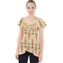 Patter Carrot Pattern Carrot Print Lace Front Dolly Top View1