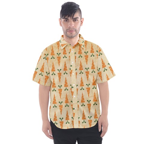 Patter Carrot Pattern Carrot Print Men s Short Sleeve Shirt by Pakrebo