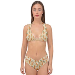 Patter Carrot Pattern Carrot Print Double Strap Halter Bikini Set by Pakrebo