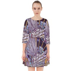 Abstract Drawing Design Modern Smock Dress