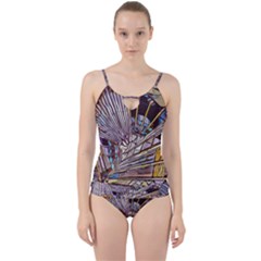 Abstract Drawing Design Modern Cut Out Top Tankini Set by Pakrebo