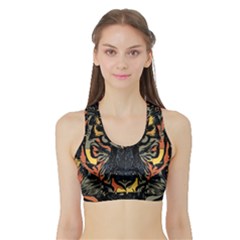 Tiger Predator Abstract Feline Sports Bra With Border by Pakrebo