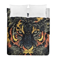 Tiger Predator Abstract Feline Duvet Cover Double Side (full/ Double Size)