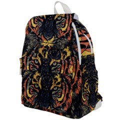 Tiger Predator Abstract Feline Top Flap Backpack by Pakrebo