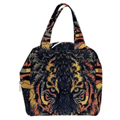 Tiger Predator Abstract Feline Boxy Hand Bag by Pakrebo