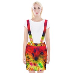 Color Background Structure Lines Braces Suspender Skirt by Pakrebo