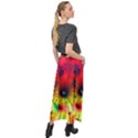 Color Background Structure Lines Velour Split Maxi Skirt View2