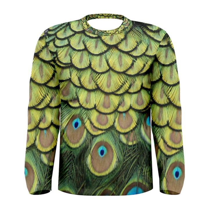 Peacock Feathers Peacock Bird Men s Long Sleeve Tee