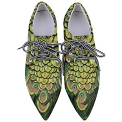 Peacock Feathers Peacock Bird Pointed Oxford Shoes