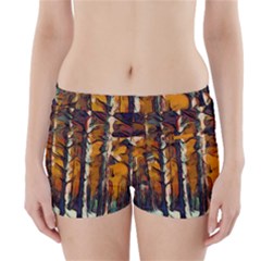 Forest Woods Trees Night Shadows Boyleg Bikini Wrap Bottoms by Pakrebo